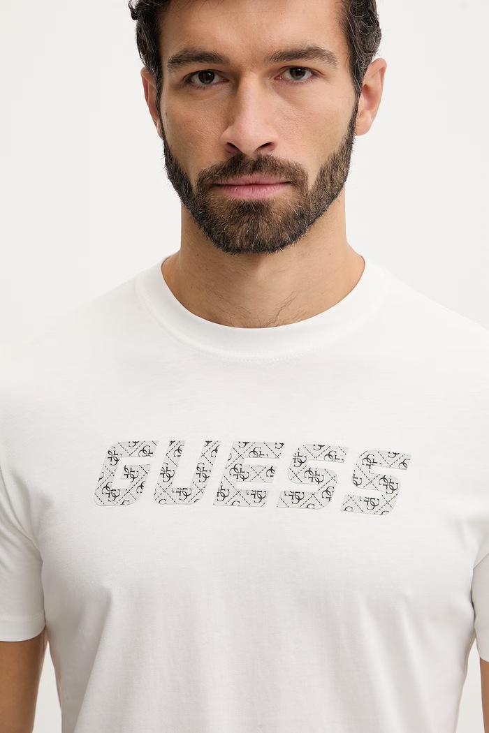 Памучна тениска Guess MASKA бежов Z6RI15.I3Z14