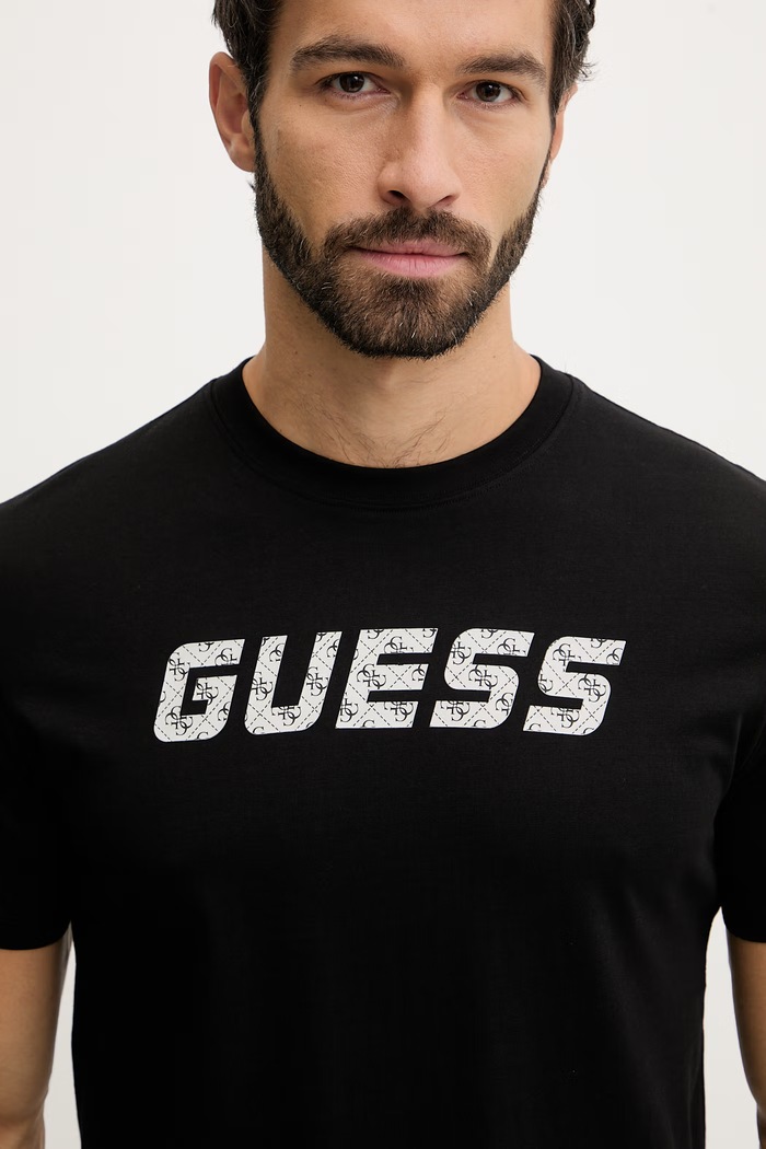 Guess t-shirt bawełniany MASKA czarny Z6RI15.I3Z14