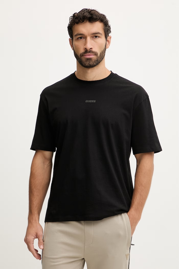 Guess t-shirt bawełniany GIANO nadruk czarny Z6RI16.I3Z14