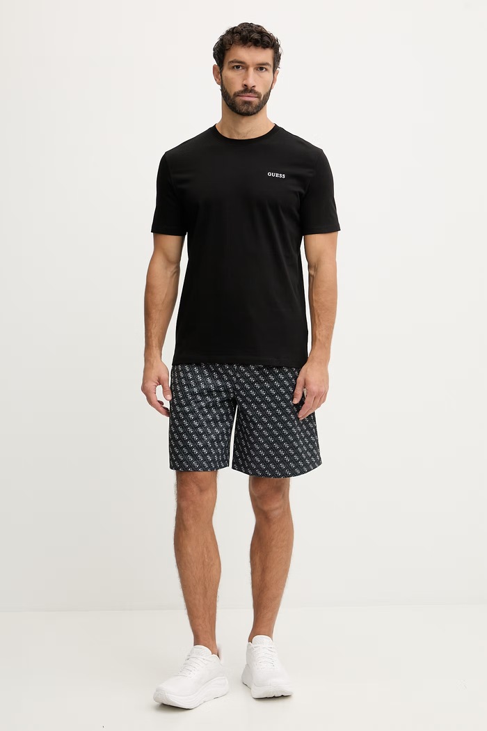 Guess T-shirt męski bawełniany MARZIO Z6RI17.I3Z14 czarny SS26