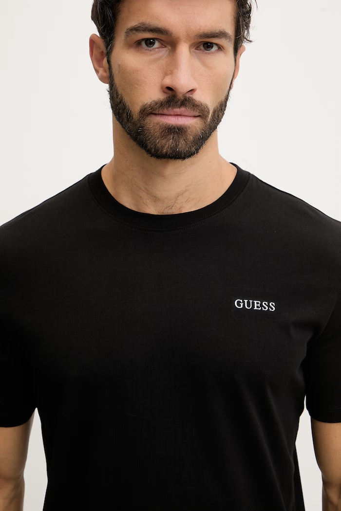 Guess T-shirt męski bawełniany MARZIO czarny Z6RI17.I3Z14