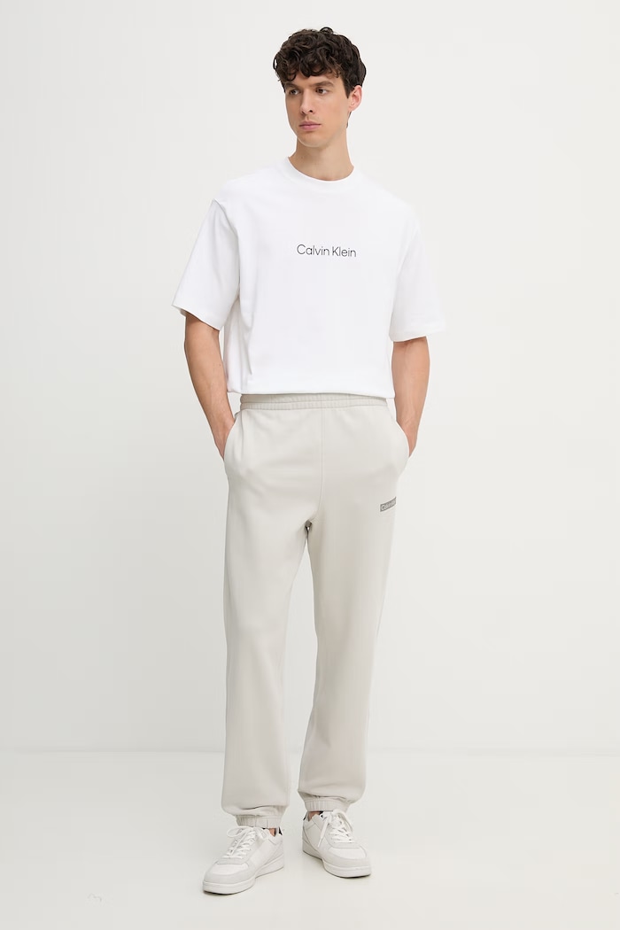 Calvin Klein T-shirt męski bawełniany LV040HM228 biały SS26
