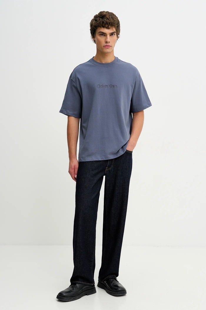 Calvin Klein tričko pánske bavlnené LV040HM228 tmavomodrá SS26