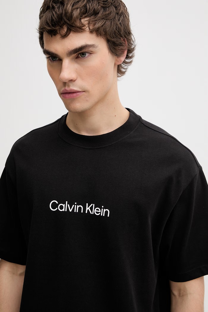 Calvin Klein T-shirt męski bawełniany czarny LV040HM228