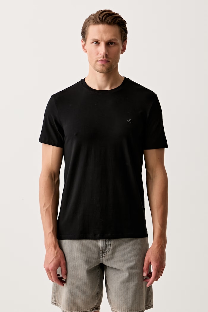 Calvin Klein t-shirt da uomo in cotone con elastan pacco da 2 LV04LD245G nero SS26