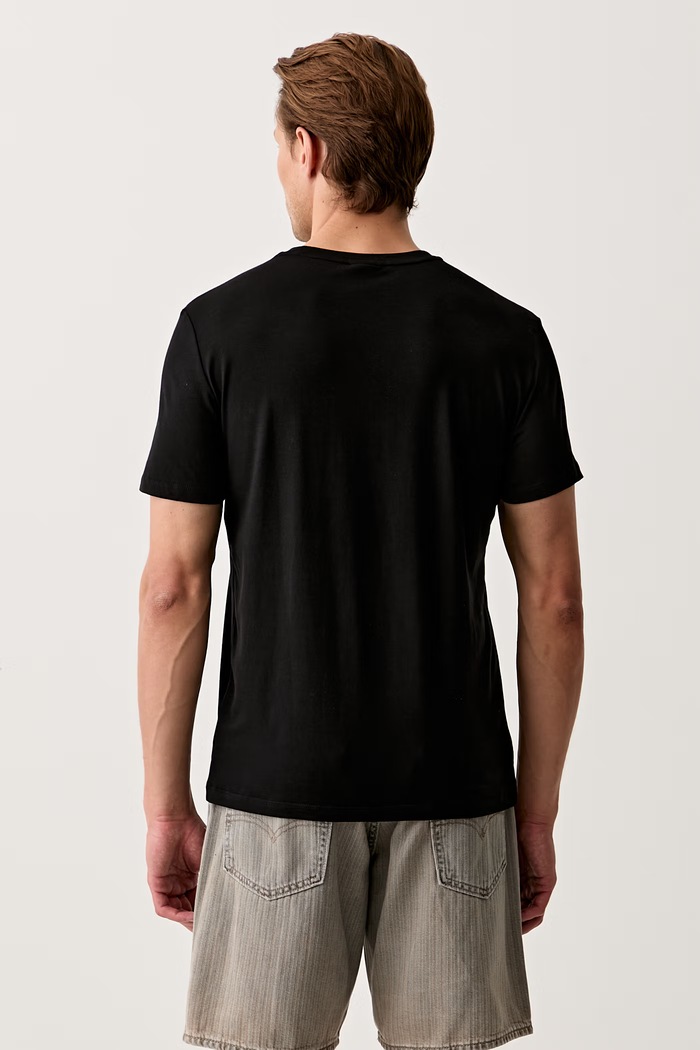 Calvin Klein t-shirt ανδρικό βαμβακερό με ελαστάν 2-pack LV04LD245G μαύρο