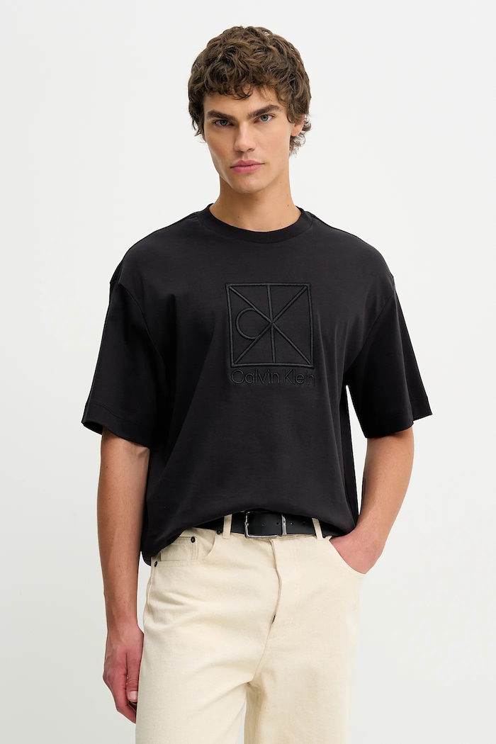 Βαμβακερό μπλουζάκι Calvin Klein βαμβάκι μαύρο LV04LE200G