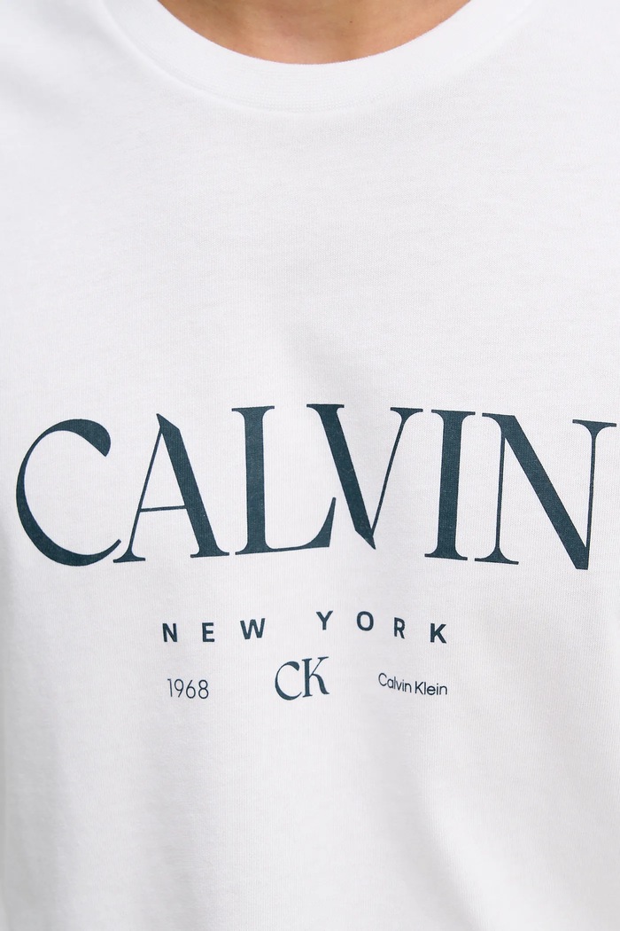 Βαμβακερό μπλουζάκι Calvin Klein LV04RE807G λευκό