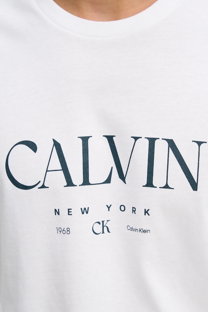 Βαμβακερό μπλουζάκι Calvin Klein LV04RE807G λευκό