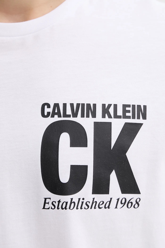 Bombažna kratka majica Calvin Klein LV04RE819G bela