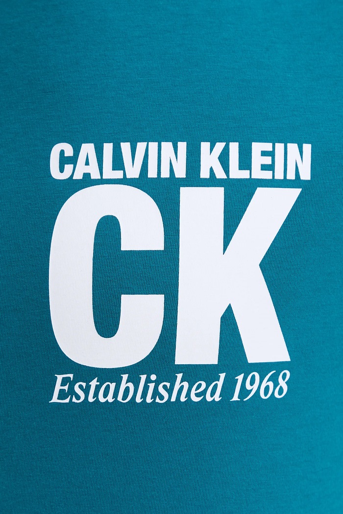 Βαμβακερό μπλουζάκι Calvin Klein LV04RE819G τιρκουάζ