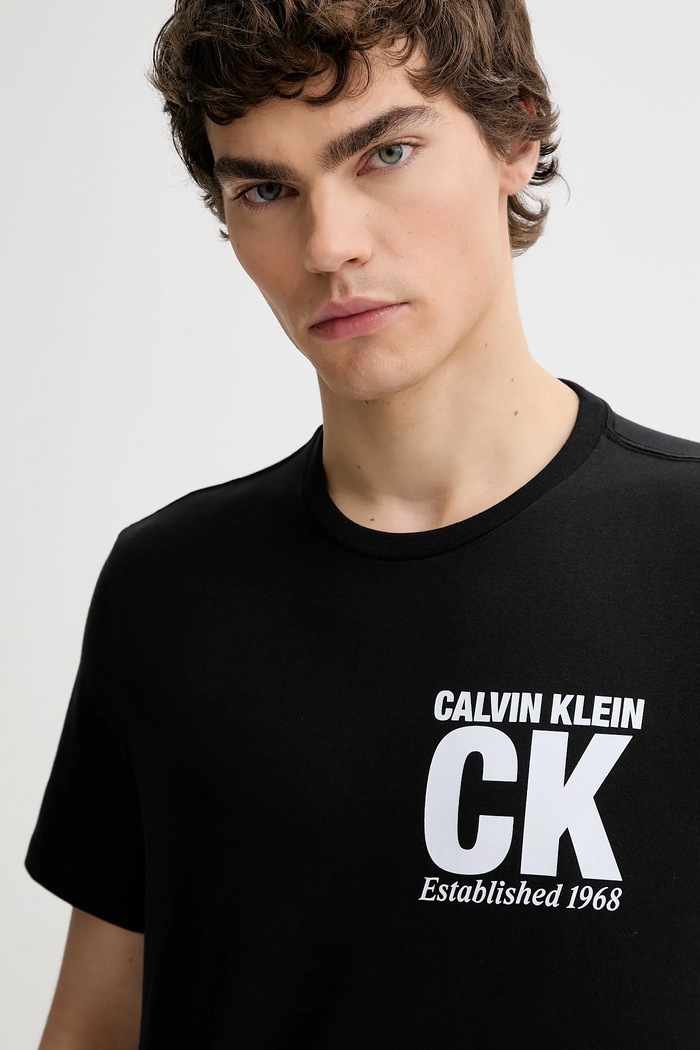 Bombažna kratka majica Calvin Klein črna LV04RE819G