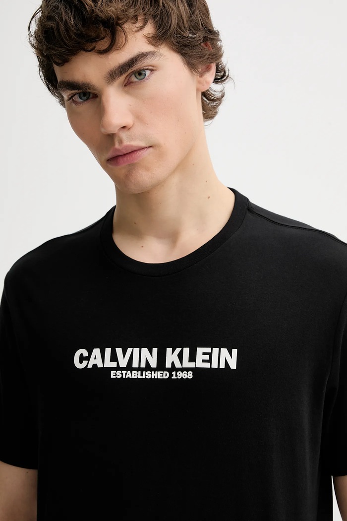 Bombažna kratka majica Calvin Klein črna LV04RE820G