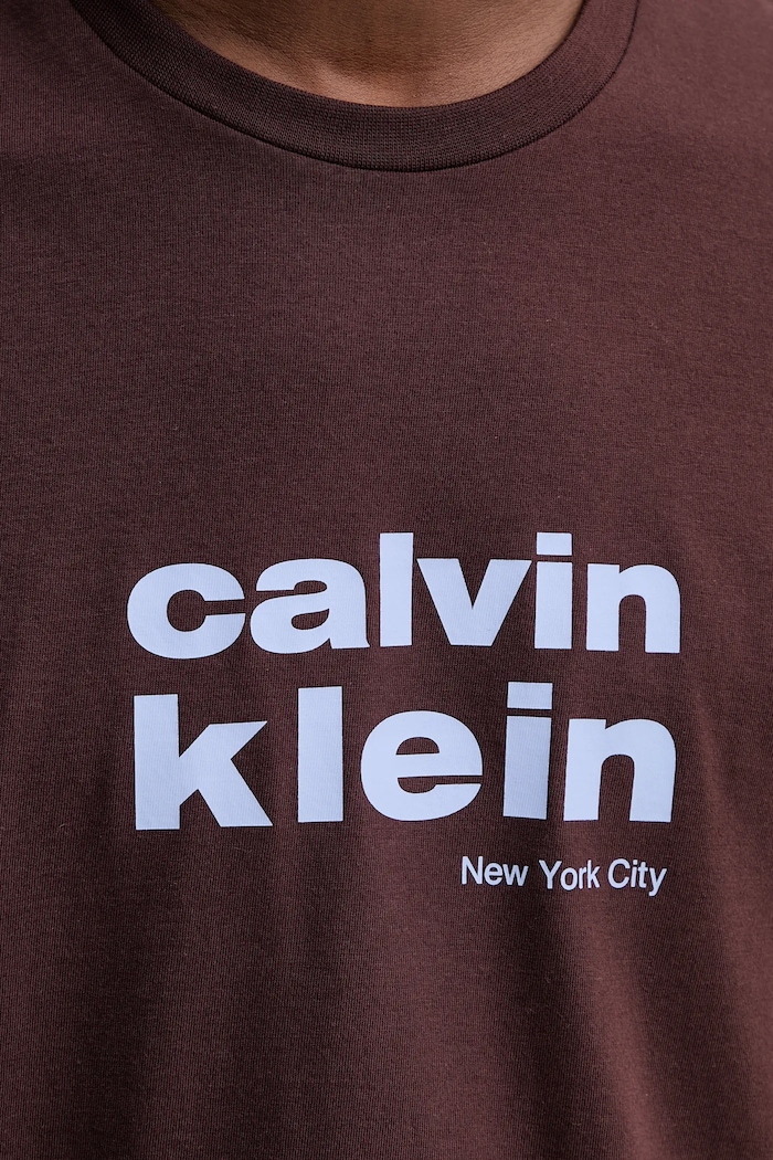 Calvin Klein t-shirt bawełniany LV04RE821G brązowy