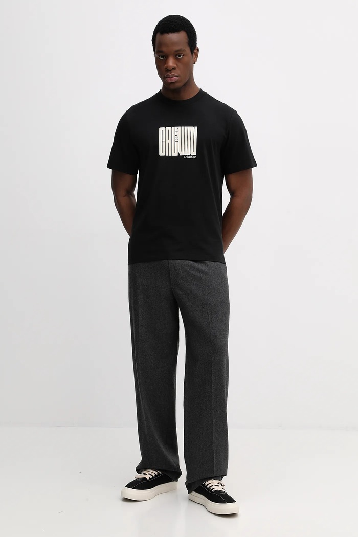 Calvin Klein t-shirt bawełniany LV04RE832G czarny SS26