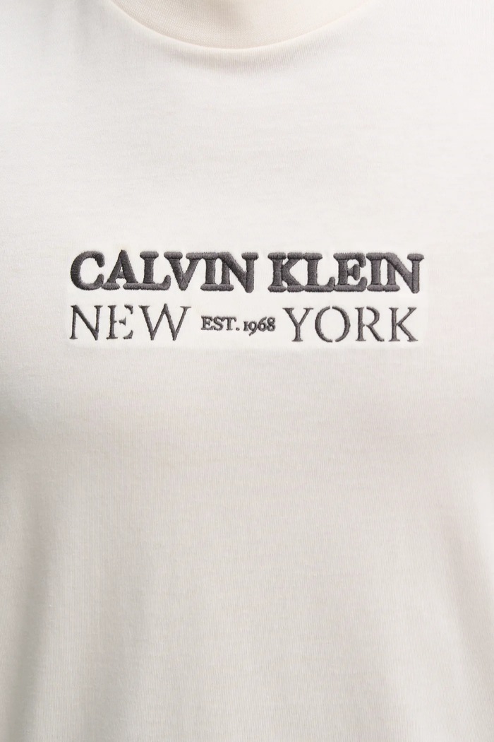 Βαμβακερό μπλουζάκι Calvin Klein LV04RE833G μπεζ