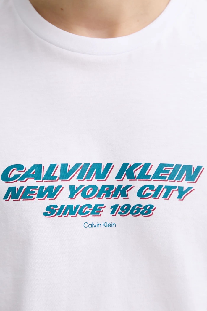 Bombažna kratka majica Calvin Klein LV04RE834G bela