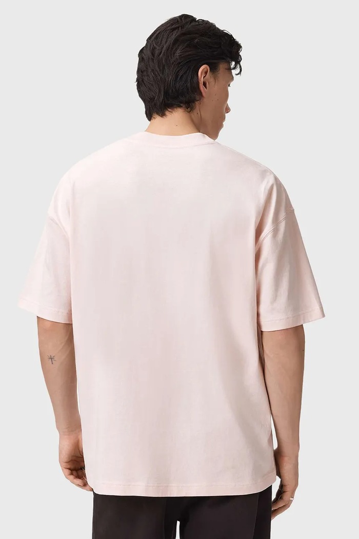 Bavlněné tričko AllSaints M038PD růžová SS26