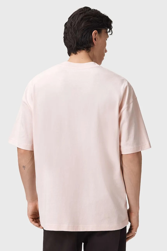 Bavlněné tričko AllSaints M038PD růžová SS26