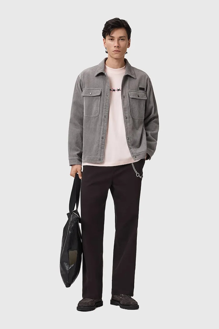 Bavlněné tričko AllSaints M038PD růžová