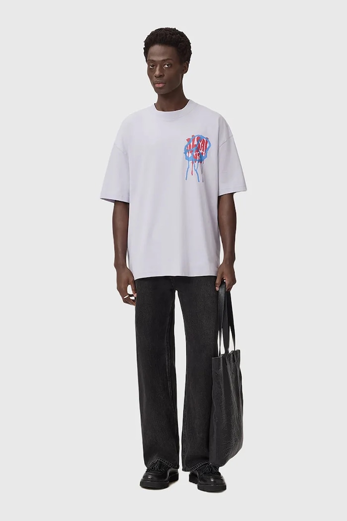 AllSaints t-shirt bawełniany M035PD fioletowy