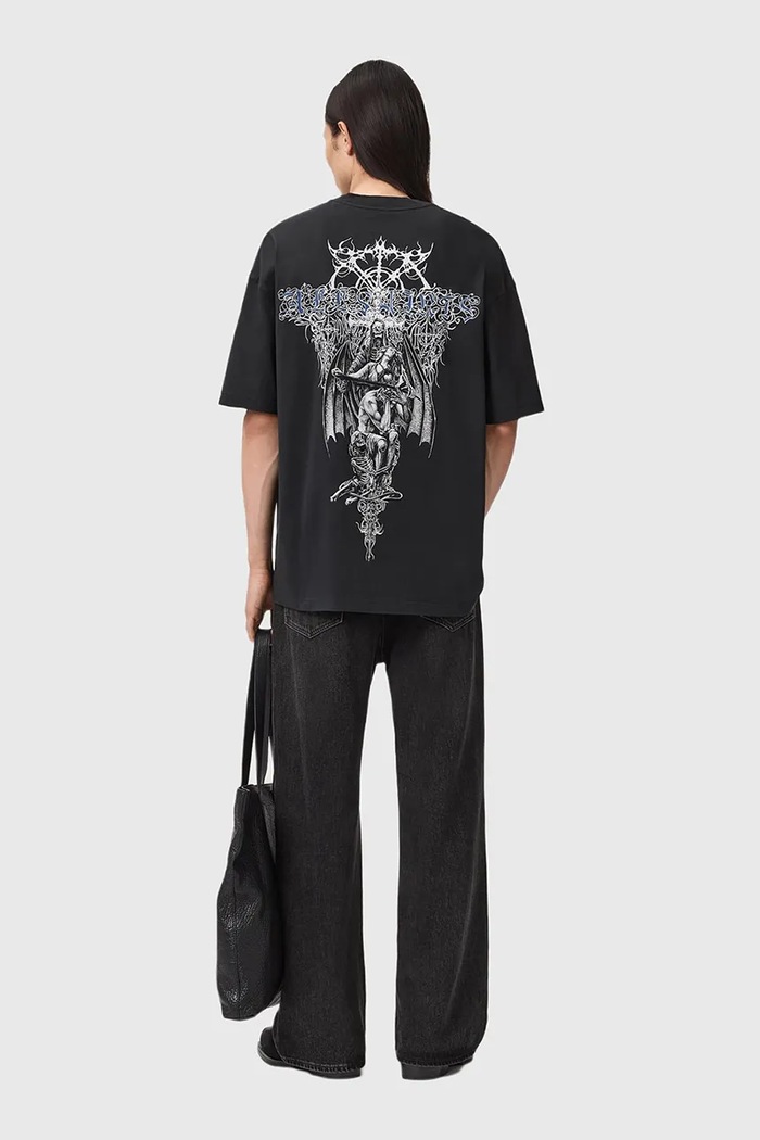 Бавовняна футболка AllSaints чорний M030PD