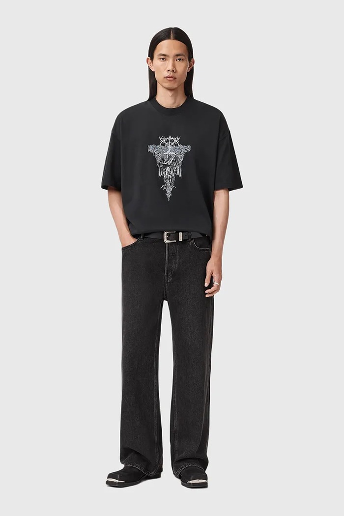 Хлопковая футболка AllSaints M030PD