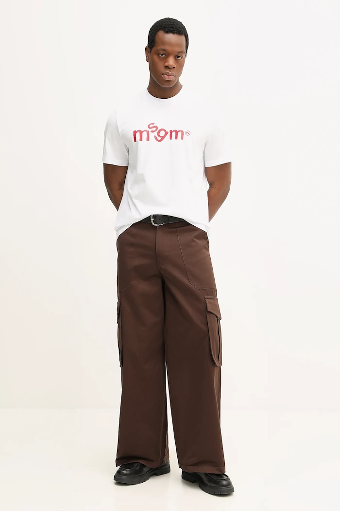 MSGM pamut póló 4040MM117D.267002 fehér SS26
