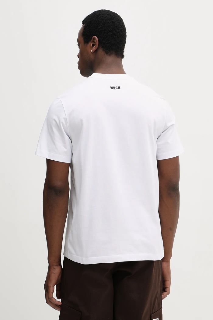 Ruházat MSGM pamut póló 4040MM117D.267002 fehér