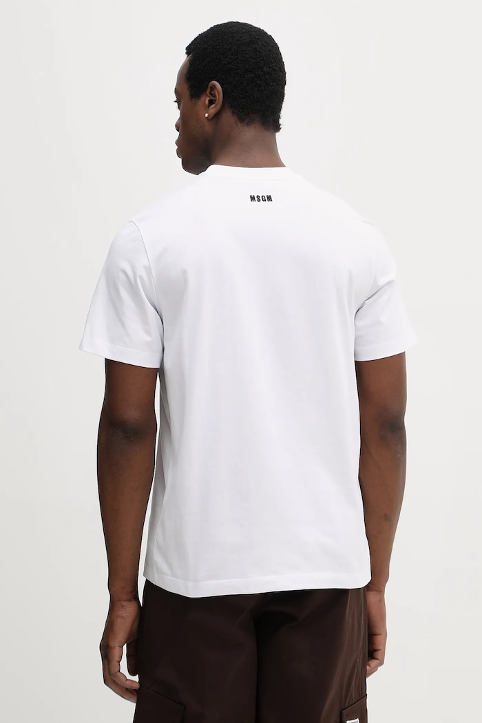 Ruházat MSGM pamut póló 4040MM117D.267002 fehér