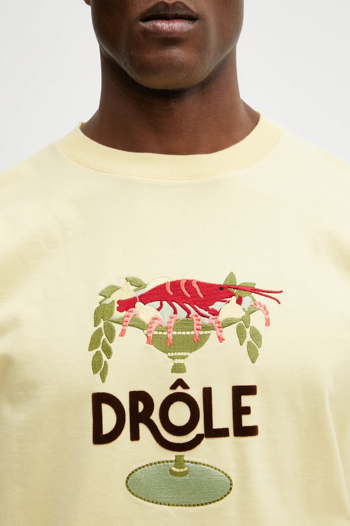 Drôle de Monsieur tricou din bumbac Lobster Cup galben J.TS289.CO248.LYL