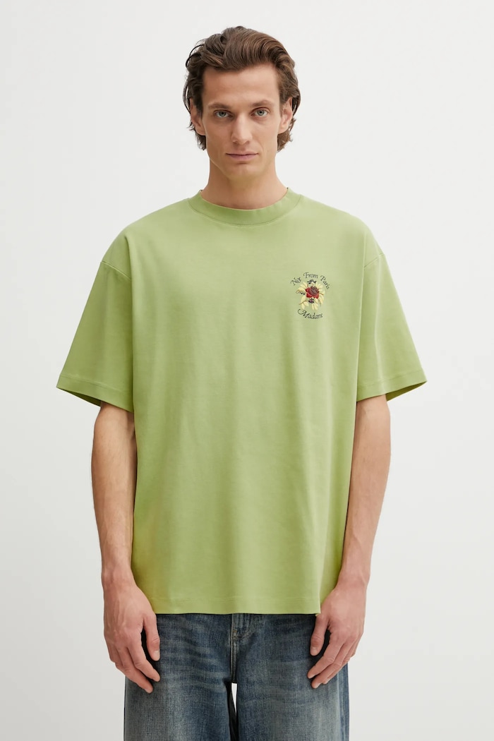 Oblečenie Bavlnené tričko Drôle de Monsieur Slogan Rose J.TS210.CO002.LOL zelená