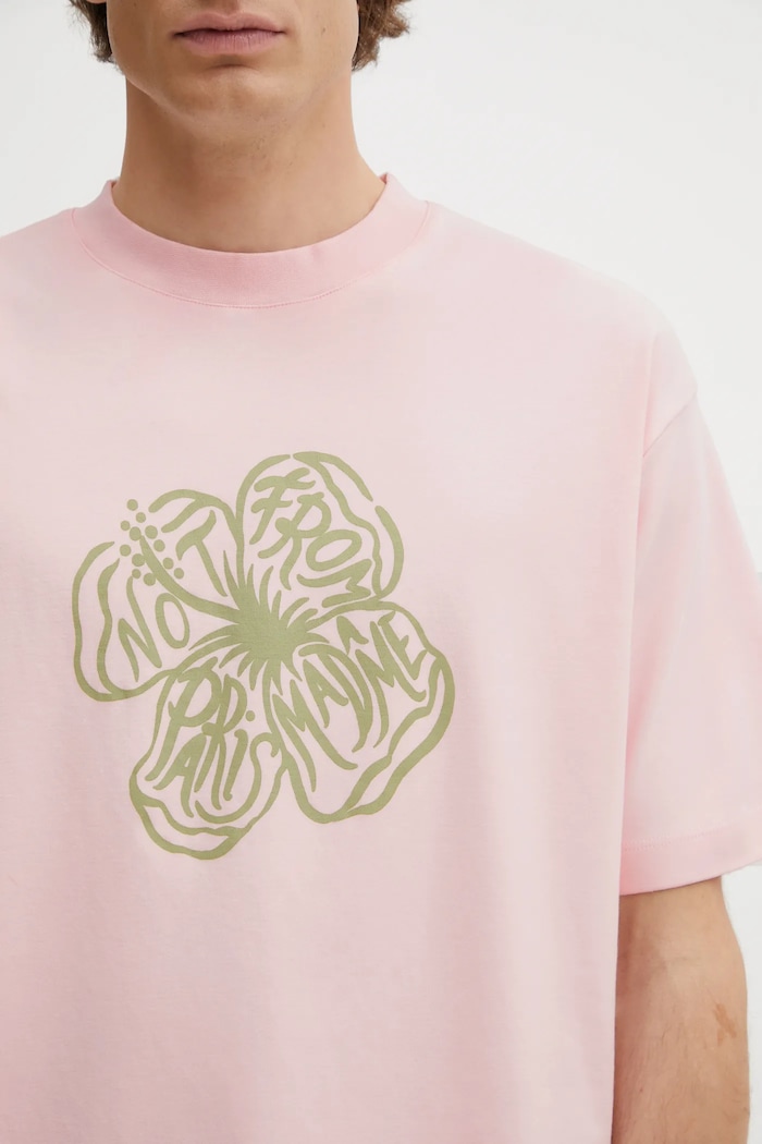 Bavlnené tričko Drôle de Monsieur Slogan Hibiscus ružová J.TS292.CO002.LPI