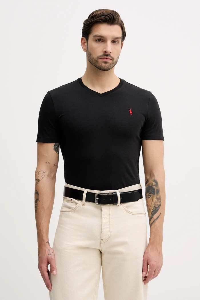 Polo Ralph Lauren pamut póló pamut fekete 710671453