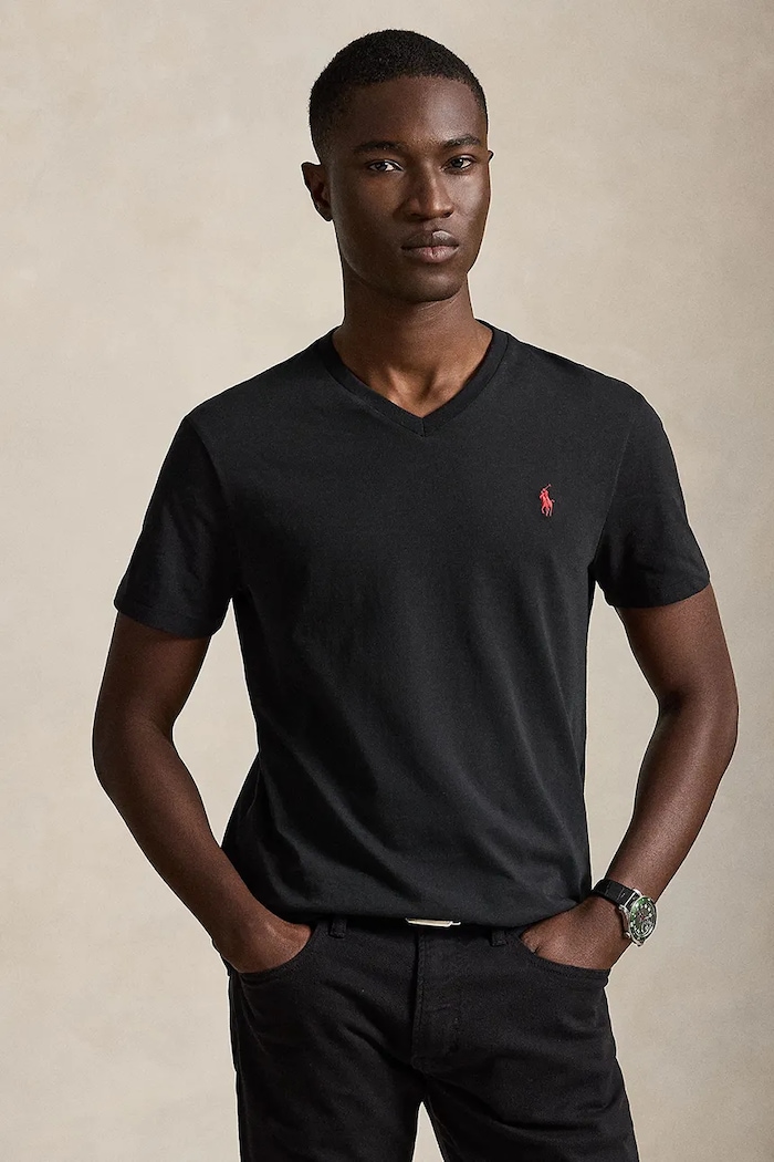 Bavlnené tričko Polo Ralph Lauren slim čierna 710671453