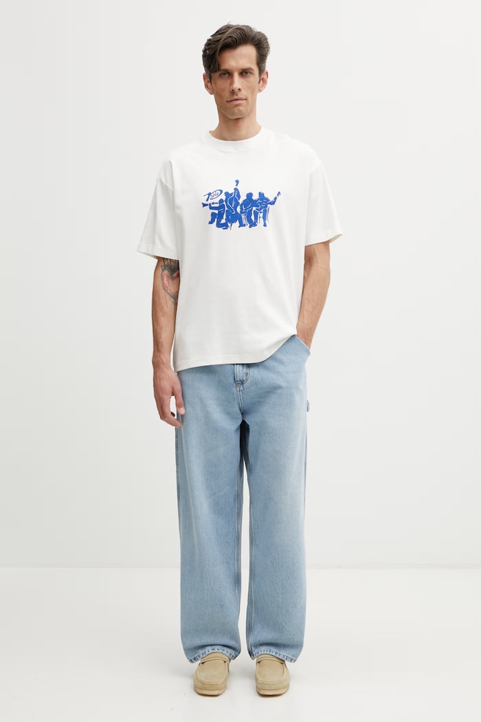 T-shirt męski bawełniany Musiciens Drôle de Monsieur beżowy K.TS306.CO002.OW