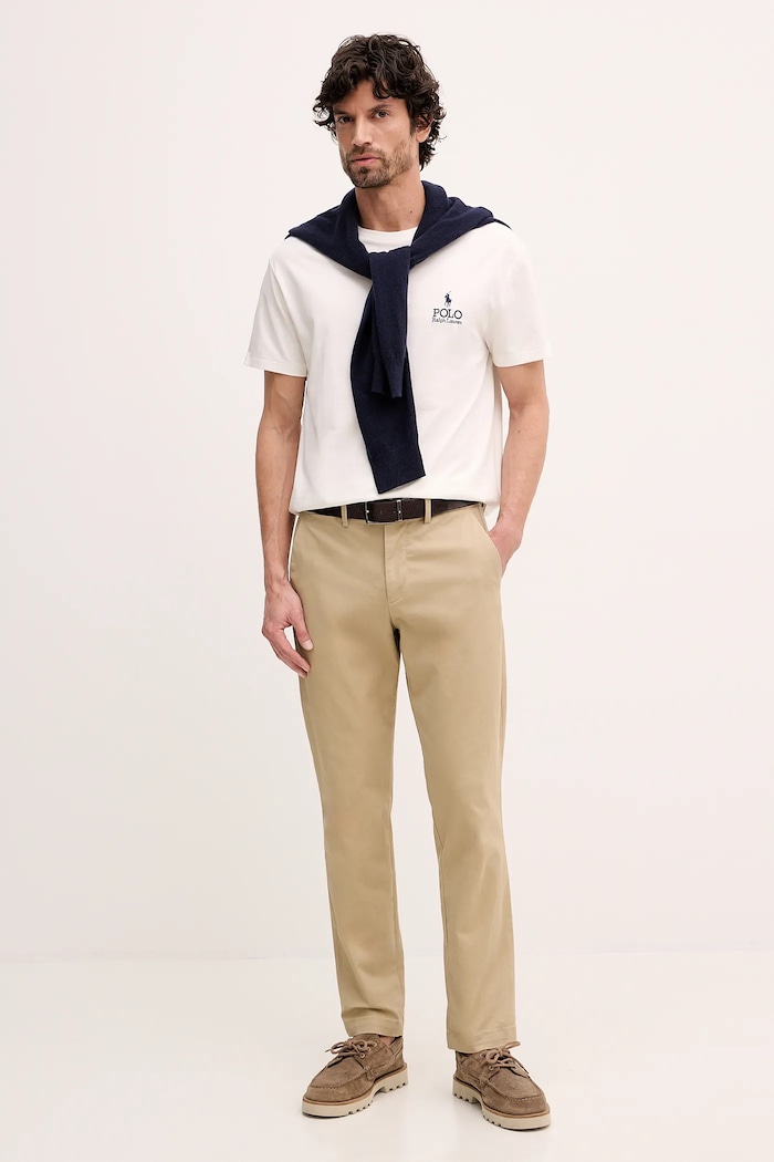 Polo Ralph Lauren t-shirt ανδρικό βαμβακερό 710981136 μπεζ SS26