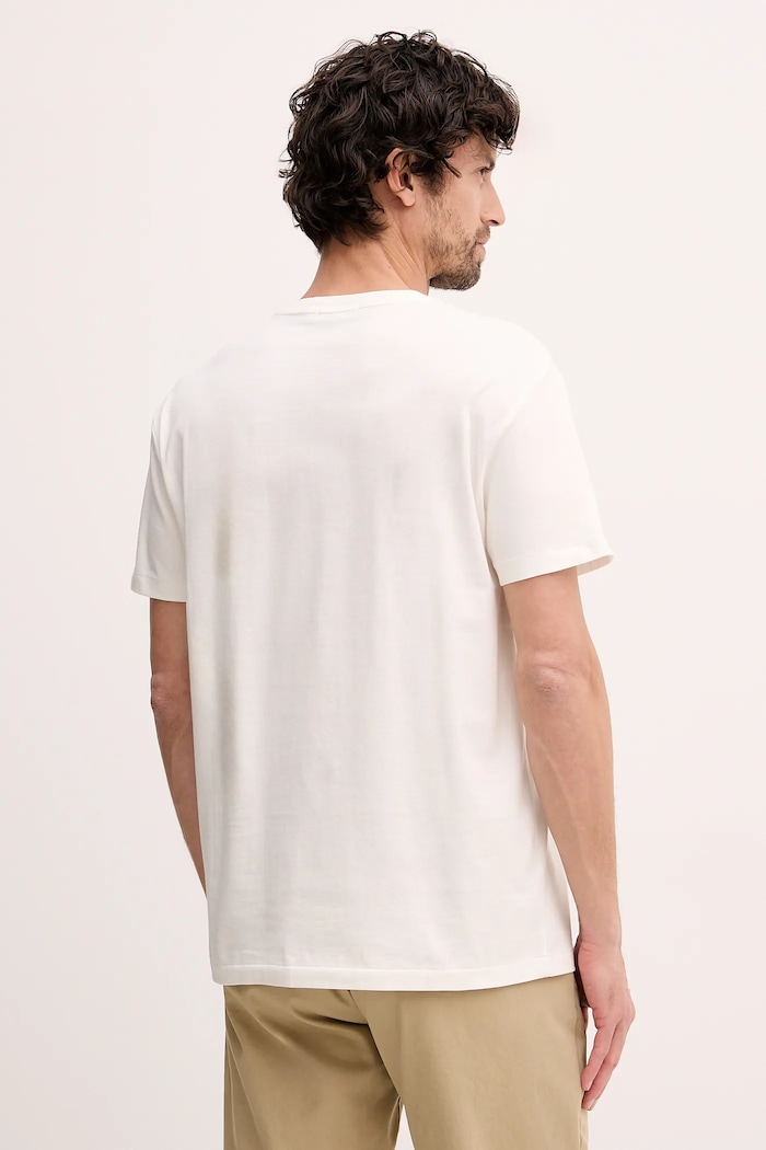 Ρούχα Polo Ralph Lauren t-shirt ανδρικό βαμβακερό 710981136 μπεζ