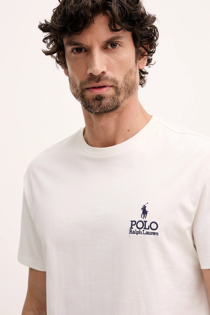 Polo Ralph Lauren t-shirt ανδρικό βαμβακερό μπεζ 710981136