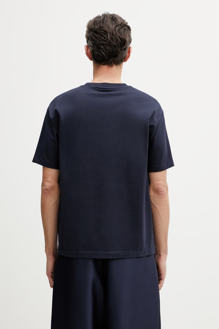 Clothing Drôle de Monsieur D Hibiscus Broddée t-shirt cotton Men's K.TS316.CO248.NY navy