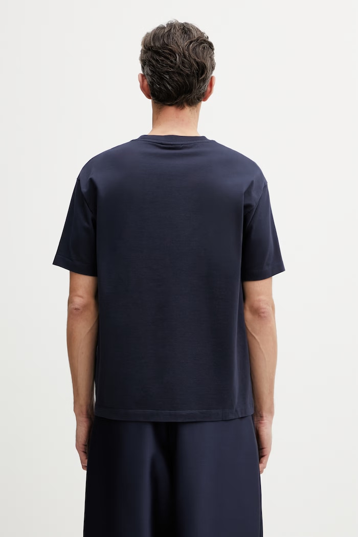 Clothing Drôle de Monsieur D Hibiscus Broddée t-shirt cotton Men's K.TS316.CO248.NY navy