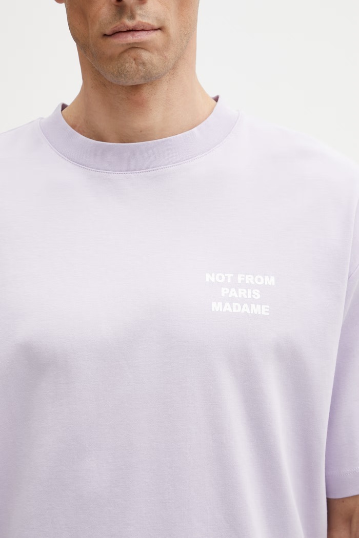 Drôle de Monsieur Slogan tricou din bumbac bărbătesc violet K.TS203.CO002.LAV