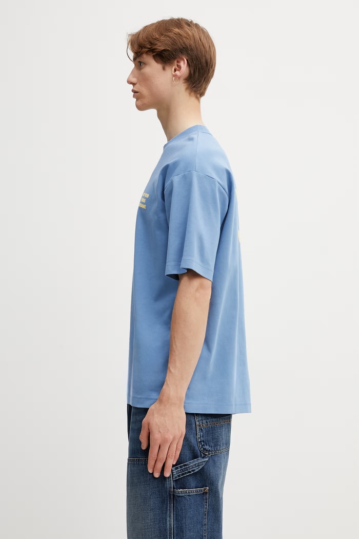 Drôle de Monsieur Le T-shirt Slogan t-shirt cotton Men's K.TS203.CO002.ATBL blue SS26