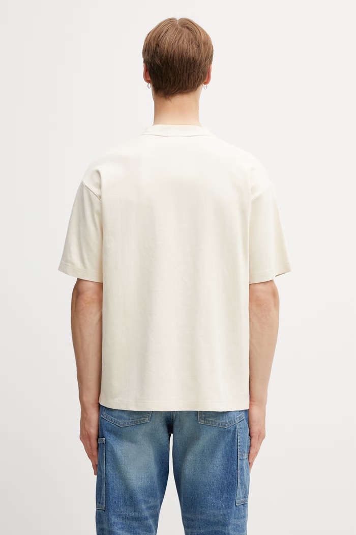 Odzież Drôle de Monsieur t-shirt męski bawełniany Le T-shirt Slogan Classique K.TS202.CO002.SD beżowy