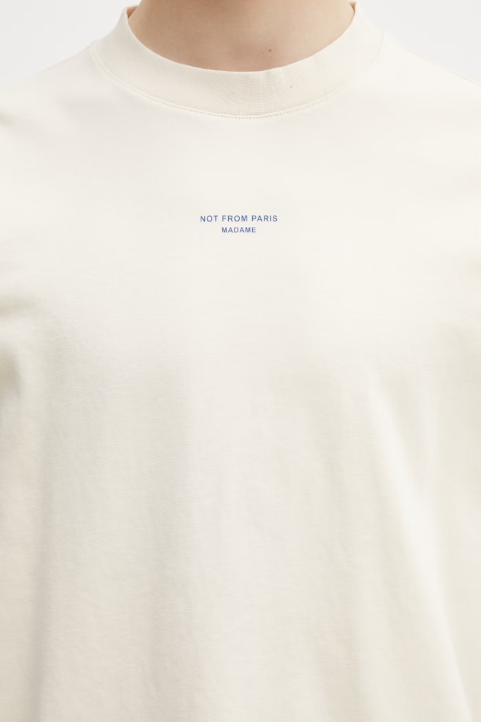 Drôle de Monsieur Le T-shirt Slogan Classique Men's Cotton T-Shirt beige K.TS202.CO002.SD