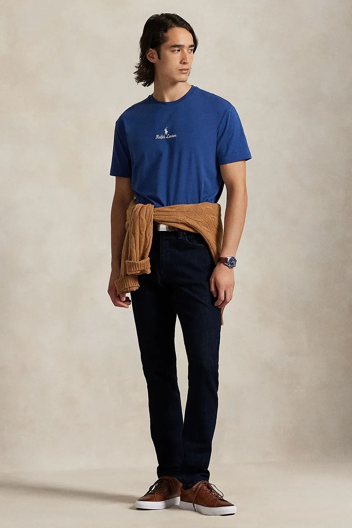 Oblečení Bavlněné tričko Polo Ralph Lauren 710981370 námořnická modř