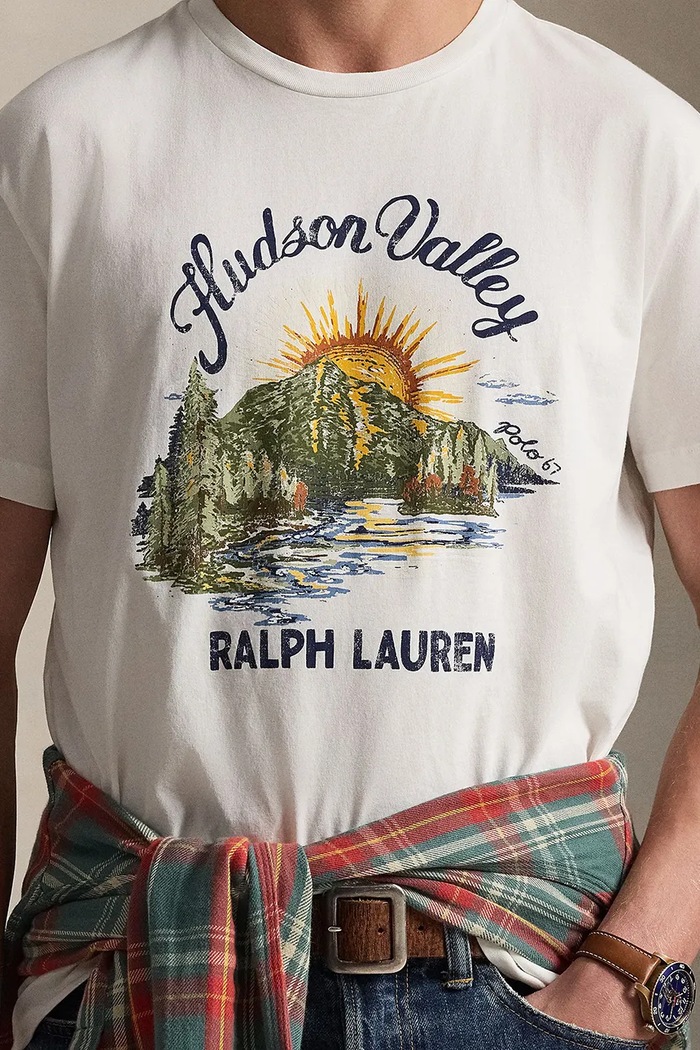 Βαμβακερό μπλουζάκι Polo Ralph Lauren μπεζ 710P04881