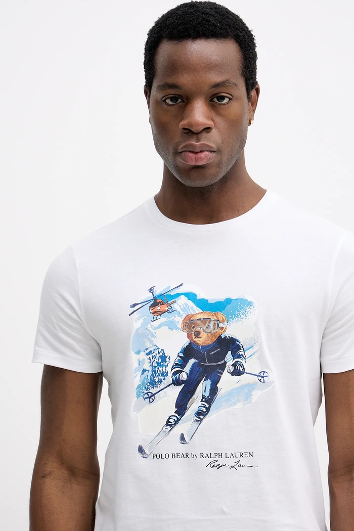 Βαμβακερό μπλουζάκι Polo Ralph Lauren λευκό 710P07343