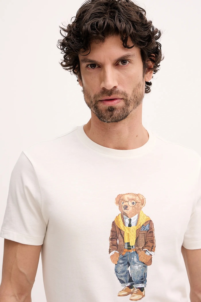 Bavlněné tričko Polo Ralph Lauren béžová 710P07346