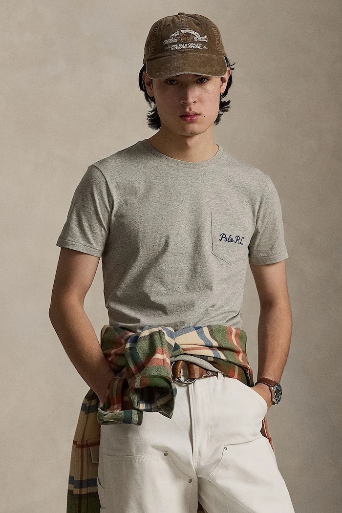 Polo Ralph Lauren t-shirt bawełniany bawełna szary 710P07348